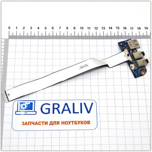 Плата расширения USB со звуковыми разъемами ноутбука DNS W258ELQ 0161102 6-71-W24E8-D04